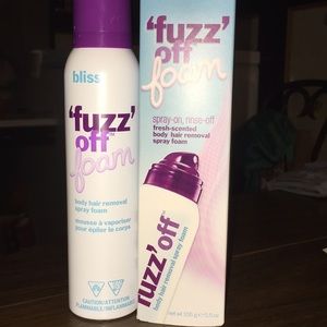Brand new bliss ,fuzz off foam,spray on rinse off